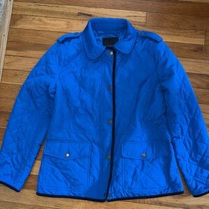 Talbots Blue Puffer Jacket Lightweight Quilted Design